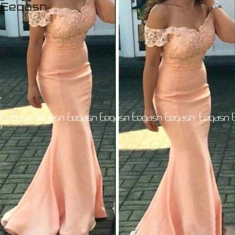 Peach Maid Of Honor Dress, Chief Bridesmaid Dresses Maid Of Honor, African Maid Of Honour Dresses, Chief Bridesmaid Styles, Chief Bridesmaid Dresses Nigerian, Chief Bridesmaid Dresses, Senior Prom Dresses Long, Mermaid Peach, Bridesmaid Dresses Off Shoulder