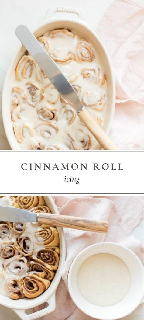 Cinnamon Roll Glaze, Icing Glaze, Cinnamon Roll Frosting, Easy Cinnamon Rolls, Easy Cinnamon Rolls Recipe, Cinnamon Roll Icing, Cinnamon Rolls Easy, Julie Blanner, Ultimate Breakfast