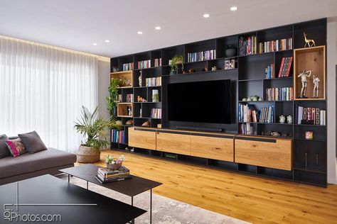 Modern Tv Room, Media Room Design, Living Room Wall Units, Colourful Living Room Decor, Living Room Tv Unit Designs, Small Home Offices, Living Room Entertainment, Home Library Design, Living Room Design Decor