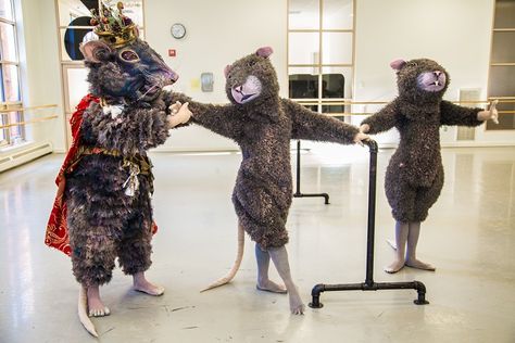 Mouse King helps the mice practice for #BBNutcracker2013. #BBMiceTakeover Nutcracker Ballet Costumes, Mouse King Nutcracker, Human Puppet, King Nutcracker, Rat Costume, The Mouse King, Boston Ballet, Nutcracker Costumes, Rat King