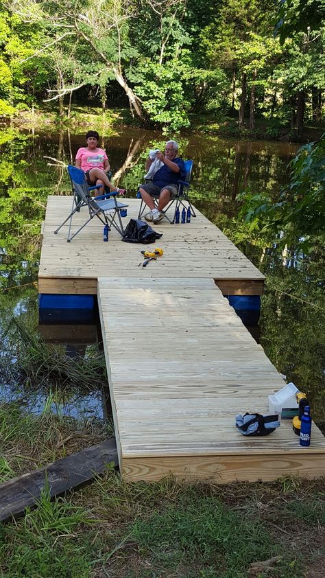 Floating Dock Plans, Dock Ideas, Floating Docks, Landing Ideas, Lakehouse Ideas, Boat Docks, Fishing Dock, Lake Dock, Floating Deck