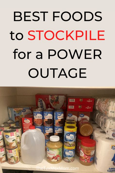 Best foods to stockpile for a power outage Power Outage Preparedness, Foods To Stockpile, Big Jars, Storing Water, Canned Fruit, Canned Beans, Emergency Food, Grocery Budgeting, Power Outage