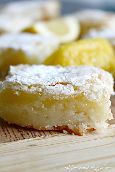 Only From Scratch: Paula Deen's Lemon Bars Paula Deen Lemon Bars, Lavender Lemon Bars, Paula Deen Recipes, Lemon Bars Recipe, Lemon Dessert Recipes, Lavender Lemon, Lemon Bars, Lemon Desserts, Paula Deen