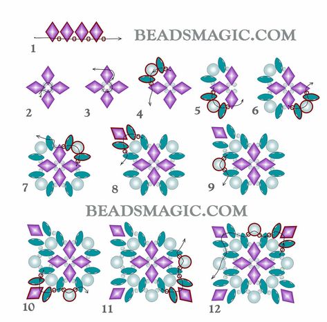 Superduo Patterns Free Tutorials, Superduo Patterns Free, Super Duo Beads Patterns Free, Beading Patterns Free Tutorials, Beads Ornaments, Free Beading Tutorials, Beads Magic, Beads Tutorial, Super Duo Beads