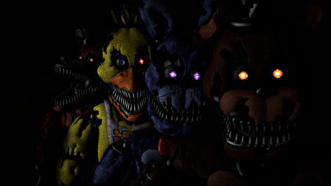 Nightmare Band by Detective-Puppet Fnaf Widgets, Fnaf Collection, Nightmare Foxy, Fnaf Aesthetic, Freddy's Nightmares, Foxy And Mangle, Fnaf Sfm, Best Crossover, Indie Game Development