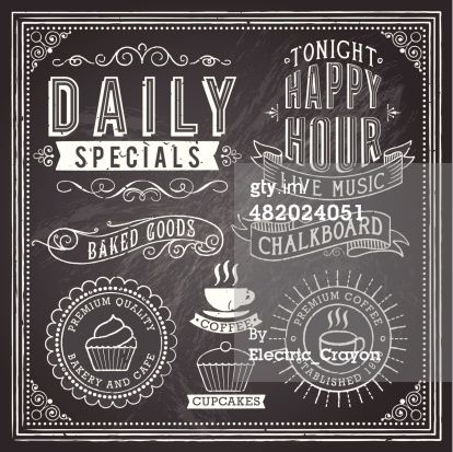 Vector Art : Vintage Chalkboard Ornaments Daily Specials Menu Design, Daily Specials Chalkboard, Specials Chalkboard, Chalkboard Ornaments, Cafe Chalkboard, Chalk Menu, Chalk Fonts, Chalkboard Ornament, Blackboard Art