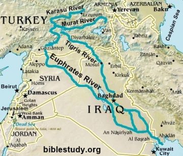 Euphrates River Map Euphrates River, Jesus Second Coming, Bible Mapping, Navigation Map, Ancient Mesopotamia, Bible History, False Prophets, Ancient Maps, Book Of Revelation