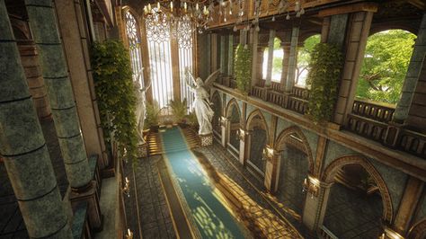 Bangunan Minecraft, Throne Room, Fantasy City, Fantasy Castle, Fantasy Setting, Fantasy Places, Conceptual Design, Fantasy Art Landscapes, Fantasy Aesthetic