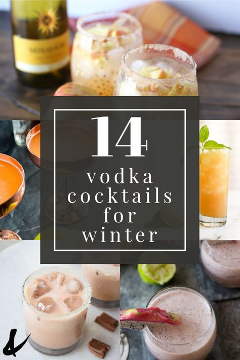 Vodka Holiday Drinks, Holiday Vodka Cocktails, Vodka Recipes Easy, Winter Vodka Cocktails, Easy Winter Cocktails, Vodka Drinks Easy, Best Vodka Cocktails, Vodka Mixed Drinks, Cocktails Vodka