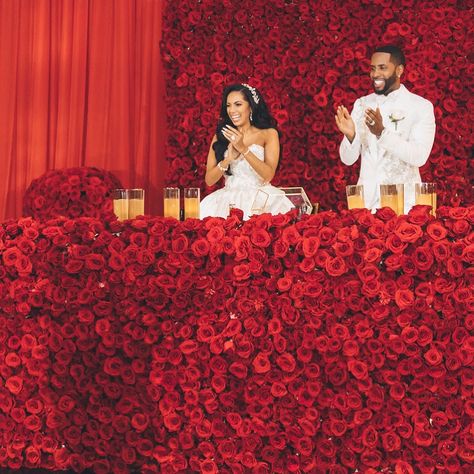 Wedding Black Wedding Decorations, Erica Mena, Red Wedding Decorations, Red Wedding Theme, Nigerian Bride, Caribbean Wedding, Glam Party, Future Wedding Plans, Wedding Stage