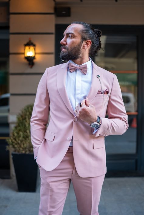 Make a Statement at Summer Weddings and events with Our Pink Panache Tuxedo. Elevate your style with a touch of flair. Don't blend in stand out! Find yours now! Priced at USD 369 with free shipping! #HolloMen #Tuxedo #Shopnow #PinkPanacheTuxedo #SummerStyle #DressToImpress #MomentsOfDistinction Pink Groom Suit, Tuxedo Suit For Men, Pink Tuxedo, Slim Fit Tuxedo, Pink Suit, Slim Fit Suits, Tuxedo Suit, Tuxedo For Men, Fitted Suit