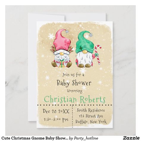 Gnome Bridal Shower Ideas, Gnome Gender Reveal, Gnome Baby Shower Ideas, Shower Hanger Gnome, Shower Caddy Gnome, Gnome Thank You Cards, Unique Baby Shower Gifts, Baby Themes, Birth Announcements