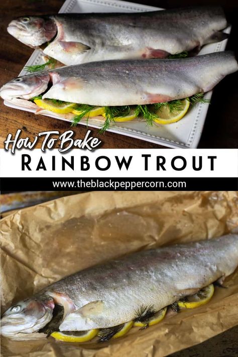 Whole Trout Recipes Oven, Rainbow Trout Recipe Whole Fish, Trout Recipes Whole Fish, Bake Trout In Oven, Whole Rainbow Trout Recipe Baked, Trout Recipes Baked With Skin, Stuffed Trout Recipes Baked, Whole Trout Recipes Baked, Stuffed Rainbow Trout Recipe