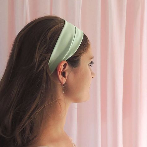 Our silk satin headbands are perfect for old school retro glamour.   94% Silk, 6% Spandex, 19mm. We use a silk spandex mix because it has a better handle and a little extra stretch which makes a more durable fabric. We recommend a gentle hand wash. Head Band Aesthetic, Head Bands Aesthetic, Hair Band Aesthetic, Head Band Outfit, Hair Band Outfit, Blair Aesthetic, Unique Headband, Band Outfits, Retro Glamour