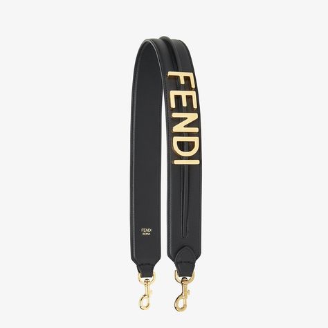 Fendi Strap You, Fendi Strap, Fendi Logo Design, Fendi Store, Fendi Logo, Black Leather Bag, Shoulder Strap Bag, Strap Bag, Black Leather Bags