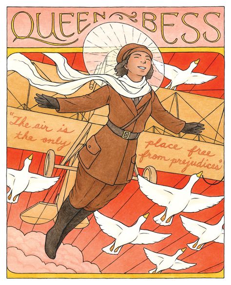 Queen Bess by Eldanis Donner Party, Bessie Coleman, Holiday Homework, Woman Hiking, Gallery Show, Aviators Women, Grey Art, Book Art Drawings, Elements Of Art