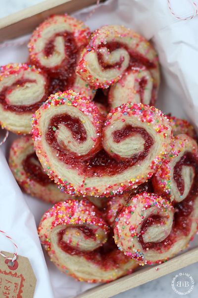 Raspberry Palmiers, Valentine Baking, Palmiers Recipe, Recipes Muffins, Pastries Recipes Dessert, Puff Pastry Desserts, Valentine Recipes, British Baking, Buttery Cookies