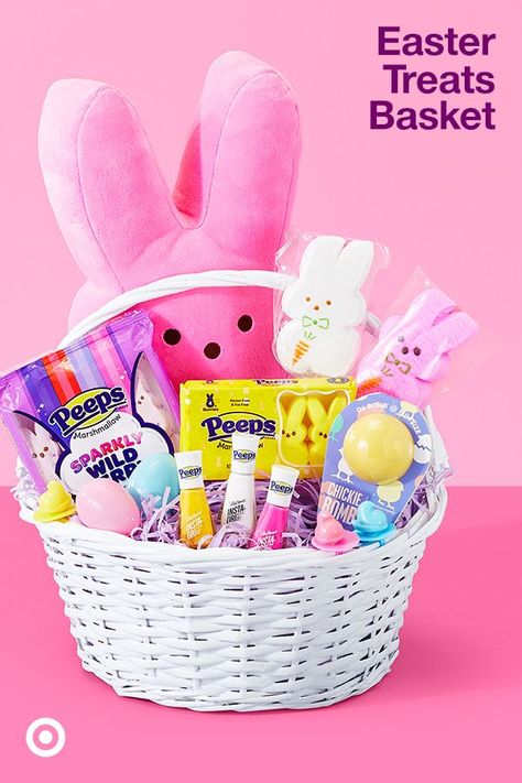 An Easter basket full of treats? Yes, please! Check out unique gift ideas & basket fillers like Peeps, candies & more for a sweet surprise. Gift Ideas Basket, Creative Easter Basket Ideas, Fundraiser Baskets, Egg Muffin Cups, Creative Easter Baskets, Treat Basket, Egg Muffin, Fun Easter Crafts, Basket Diy