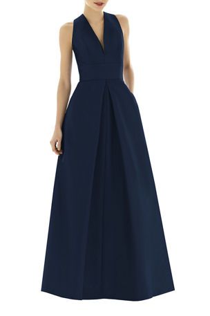 Bridesmaid Gown Chiffon, Best Designer Dresses, Alfred Sung, Latest Fashion Dresses, Evening Dress Floor Length, Designer Evening Gowns, Mob Dresses, A Line Gown, Line Dress