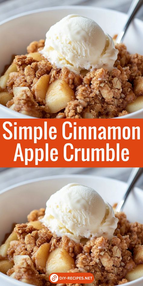 Enjoy a simple apple crumble made with cinnamon-spiced apples and a delicious crumbly oat topping. Ready in under an hour, it's the perfect fall dessert! Apple Oat Crumble Healthy, Apple Crisp For Two Recipe, Apple Crumble Crisp, Apple Pie Crumble Topping Easy, Cinnamon Crumble Topping Recipe, Fresh Apple Crumble, Apple Oat Crumble Recipe, Apple Crumble Cake Easy, Fall Crumble Recipe