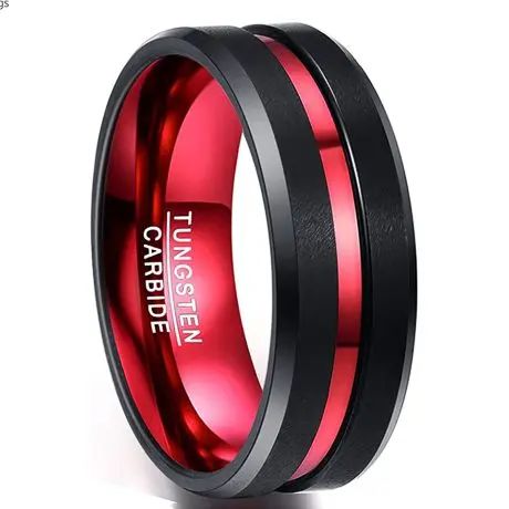 Black And Red Wedding, Mens Wedding Bands Tungsten, Tungsten Carbide Wedding Bands, Black Tungsten Rings, Tungsten Rings, Black Wedding Band, Tungsten Mens Rings, Black Tungsten, Tungsten Carbide Rings