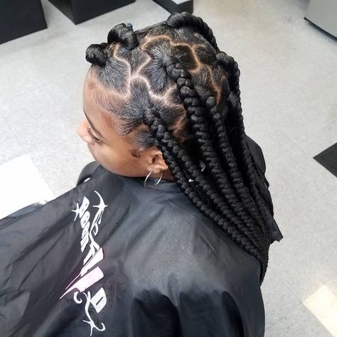 Tiffany Allen Thames (@tiffsmainattraction) posted on Instagram: “She Got TIFF'D!!!!! Nice and Neat Jumbo Puzzle Piece Box Braids!!!!! #bronnerbros #protectivehairstyle #kidsbraids #kidshairstyles #kidswag…��” • Jan 5, 2020 at 4:05pm UTC Puzzle Part Braids, Kid Swag, Jumbo Box Braids, Protective Hairstyle, Jumbo Braids, Kids' Braids, Puzzle Piece, Black Girls Hairstyles, Gorgeous Hair