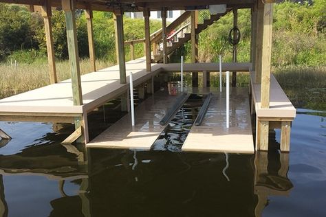 Boat Lift Dock, Floating Boat, Boat Lift, Boat House, Canopy Cover, Branding Website Design, Boat Dock, Jet Ski, Backyard Ideas