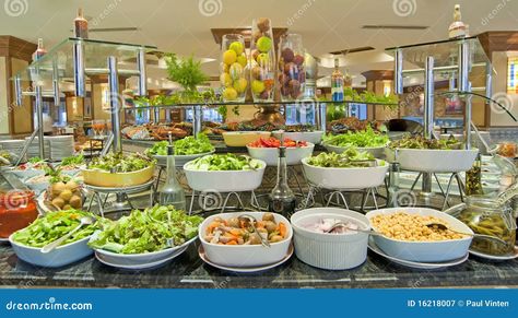 Salad Buffet in a Luxury Hotel Restaurant Stock Image - Image of display, travel: 16218007 Salad Bar Restaurants, Luxury Hotel Restaurant, Hotel Breakfast Buffet, Salad Buffet, Buffet Bar, Hotel Buffet, Vegetable Crisps, Hotel Breakfast, Buffet Restaurant