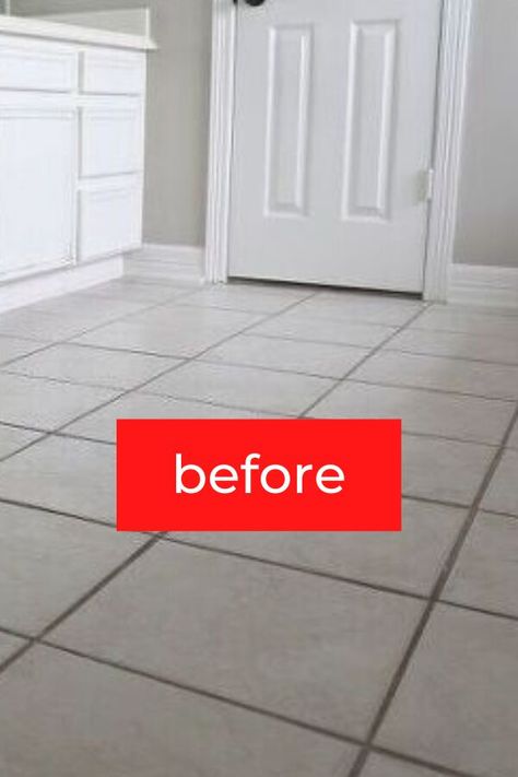 Bathroom Floor Makeover, Diy Bathroom Floor, White Tile Bathroom Floor, Bathroom Diy Ideas, Update Bathroom, Flooring Types, Mudroom Flooring, Grey Wall Tiles, Grey Bathroom Tiles