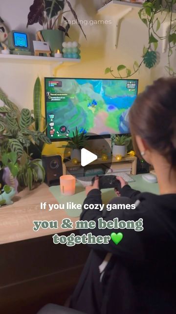 Jacqui | Cozy gamer🌱 on Instagram: "looking for the cozy gamers out there🎮☁️🌱

reel inspired by @pearlys.crochet 💘
———
➡️ Find all my socials & discount codes in my bio and my highlights 

Follow me (@sapling.games) for daily cozy gaming content🌱

🪴partners: @leahacnh chain.crosser @cherie.crossing @cozywithjojo @theannasaur @havengamestudio

🏷️ Cozy Gaming community friends cozy vibe aesthetic Nintendo Switch PC gaming desk setup inspiration plants gaming guide
#nintendoswitch #cozygames #PCsetup #gamingsetup #cozyaesthetic #wholesomegames #indiegames #cozygamingcommunity #girlgamer #nintendoinspired" Aesthetic Nintendo Switch, Aesthetic Nintendo, Community Friends, Pc Gaming Desk, Setup Inspiration, Cozy Gamer, Gaming Desk Setup, Cozy Gaming, Vibe Aesthetic