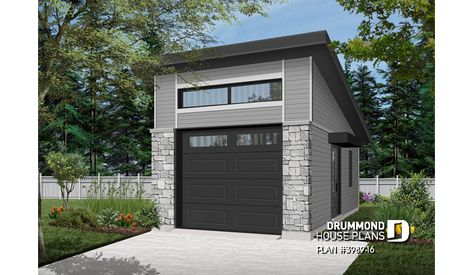 Color version 4 - Front of garage plan 3989-16 Plan Garage, Drummond House Plans, Garage Door Design, Modern Garage, Garage Plan, Traditional House Plan, Base Model, Contemporary Style Homes, Contemporary House Plans