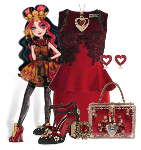 "Lizzie Heart" by srta-sr ❤ liked on Polyvore Lizzie Hearts Inspired Outfits, Queens Outfits, Disney Fashion Outfits, Auradon Prep, Descendants Dr, Susanoo Naruto, Lizzie Hearts, Monster High Clothes, Rock Princess