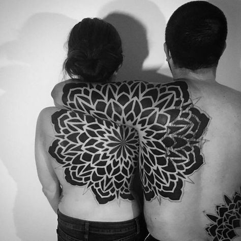 Tattoo Ideas Cute Couple Tattoos, Couples Tattoo Designs, Geometric Tattoos, Ornamental Tattoo, Matching Couple Tattoos, Initial Tattoo, Inked Magazine, Best Tattoo Designs, Back Tattoos