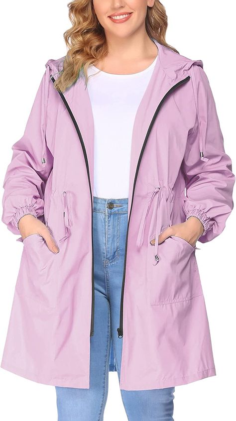 Amazon.com: IN'VOLAND Women's Rain Jacket Plus Size Long Raincoat Lightweight Hooded Windbreaker Waterproof Jackets with Pockets : Clothing, Shoes & Jewelry Plus Size Raincoat, Cute Rain Jacket, Cute Raincoats, Long Raincoat, Raincoat Fashion, Waterproof Jacket Women, Green Raincoat, Long Rain Coat, Fashion Courses