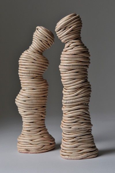 Ferri Farahmandi Ceramics - Gallery 3 Coiled sculptures Coiled Sculpture, Coil Building Ceramics, Coil Projects, Coil Vase, Coiled Pottery, Coil Pot, Coil Pottery, Ceramic Sculpture Figurative, Sculpture Lessons