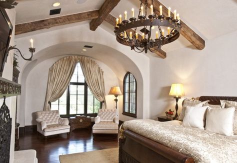 15 Delicate Mediterranean Bedroom Interior Designs So Perfect Your Jaw Will Drop Tuscan Style Bedrooms, Mediterranean Bedroom Design, Tuscan Style Decorating, Spanish Style Kitchen, Mediterranean Bedroom, Mediterranean Interior, Tuscan Design, Mediterranean Home Decor, Tuscan House