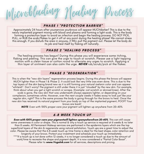 Microblading Aftercare Instructions: Stages Of Microblading Healing Process Microblading Aftercare Instructions, Microblading Healing Process, Brows At Home, Microblading Aftercare, Body Form, Day By Day, Healing Process, How To Take, Microblading