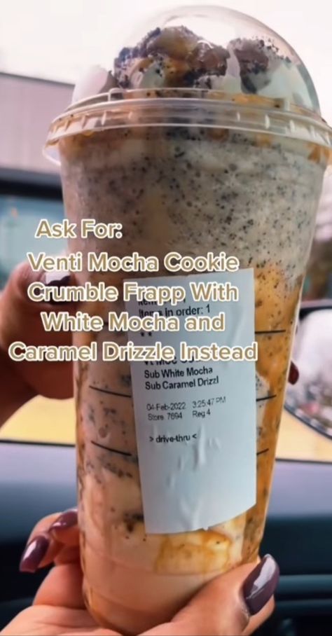 Frappuccino Recipes, Starbucks Copycat Recipes Drinks, Dutch Drinks, Starbucks Frappe, Starbies Drinks, Mocha Cookie Crumble, Starbucks Drink Menu, Starbucks Holiday Drinks, Starbucks Secret Menu Recipes