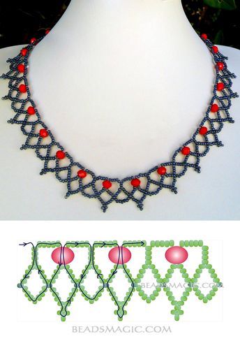 Corak Sulaman, Anting Manik, Delicate Choker, Beaded Necklace Patterns, Motifs Perler, Beaded Jewelry Necklaces, Gelang Manik, Necklace Patterns, Seed Bead Tutorial