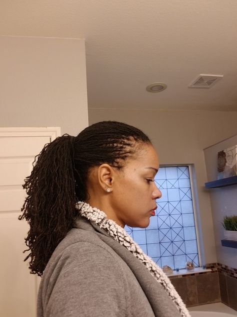 Sisterlocs Hairstyles Black Women, Sisterlocks Ponytail Styles, Sisterlocks Ponytail, Tiny Microlocs, Sisterlocks Long, Sista Locks, Mini Locs, Locks Styles, Sisterlocks Styles Updo