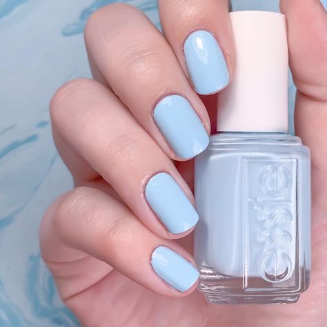 Essie Gel Polish, Pastel Blue Nails, Essie Nail Polish Colors, Nail Polish Colors Summer, Best Nail Ideas, Classy Nail Designs, Essie Gel, Simple Gel Nails, Essie Nail Polish