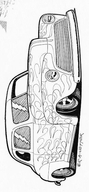 Cool Car Drawings Pencil, Truck Drawing Sketches, Muscle Car Coloring Pages, Cartoon Cars Drawing Simple, Lowriders Drawings, Low Riders Drawings, Vintage Car Tattoo, Muscle Car Drawing, Classic Car Drawing