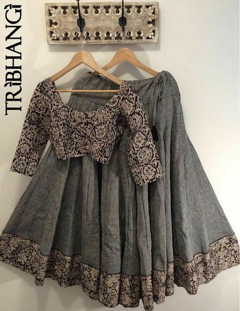 Kalamkari Lehenga, Kalamkari Dresses, Kalamkari Designs, Navratri Dress, Cotton Lehenga, Indian Outfits Lehenga, Half Saree Designs, Choli Designs, Patiala Salwar