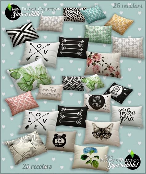 Pillows mini collection | Patreon Star Light Star Bright, Mini Collection, Sims 4 Collections, Green Pillows, Sims House, Pillow Collection, Sims Mods, Sims 4 Cc, Sims 4 Custom Content