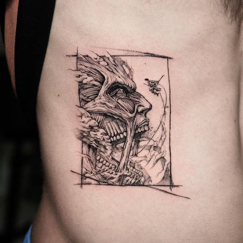 Attack On Titan Tattoo Eren, Simple Anime Tattoo Designs, Attack On Titan Tattoo Design, Shingeki No Kyojin Tattoo, Simple Anime Tattoos, Levi Ackerman Tattoo, Attack On Titan Tattoo Ideas, Anime Sleeve, Attack On Titan Tattoo