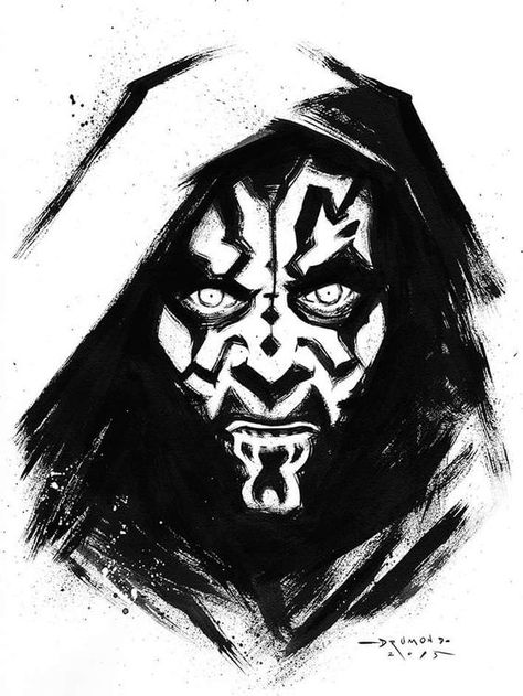 Darth Maul Drawing, Darth Maul Tattoo, Darth Maul Art, Star Wars Canvas Art, Star Wars Darth Maul, Star Wars Painting, Art Geek, Star Wars Sith, Star Wars Drawings