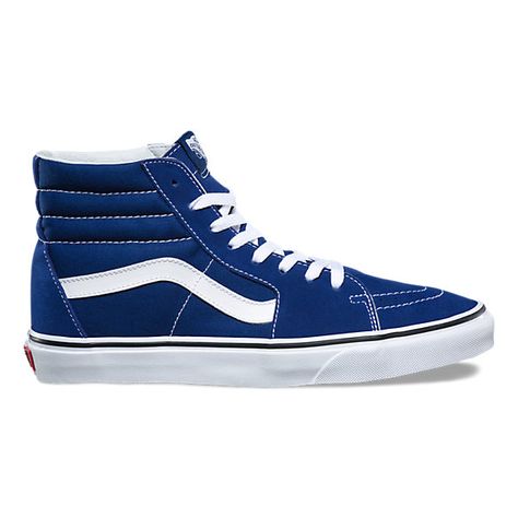 Mens High Top Sneakers, Vans Boots, Vans High, Cap Toe Shoes, Men's High Top Sneakers, Blue Vans, Silver Sneakers, Vans Blue, Vans Sk8 Hi