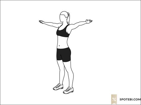 Arm circles exercise guide with instructions, demonstration, calories burned and muscles worked. Learn proper form, discover all health benefits and choose a workout. http://www.spotebi.com/exercise-guide/arm-circles/ Arm Circles Exercise, Exercise Gif, Full Shoulder Workout, Stretches Before Workout, Workouts Routines, Drawing Arms, Exercise Images, Victoria Secret Workout, Health And Fitness Apps