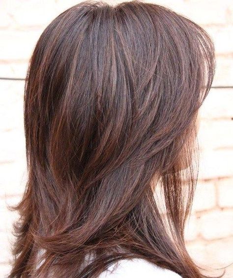 Layered Haircut For Thick Hair Shoulder Length Wavy Hair, Medium Length Haircuts, Haircuts For Thick Hair, Haircuts For Long Hair With Layers, Medium Layered Haircuts, Haircuts For Medium Hair, Brown Highlights, Haircut For Thick Hair, Mid Length Hair