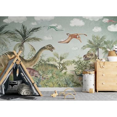 Dinosaur Mural, Dinosaur Kids Room, Jurassic World Wallpaper, Kindergarten Wallpaper, Dino Park, Safari Wallpaper, Dinosaur Wallpaper, World Wallpaper, Photo Mural